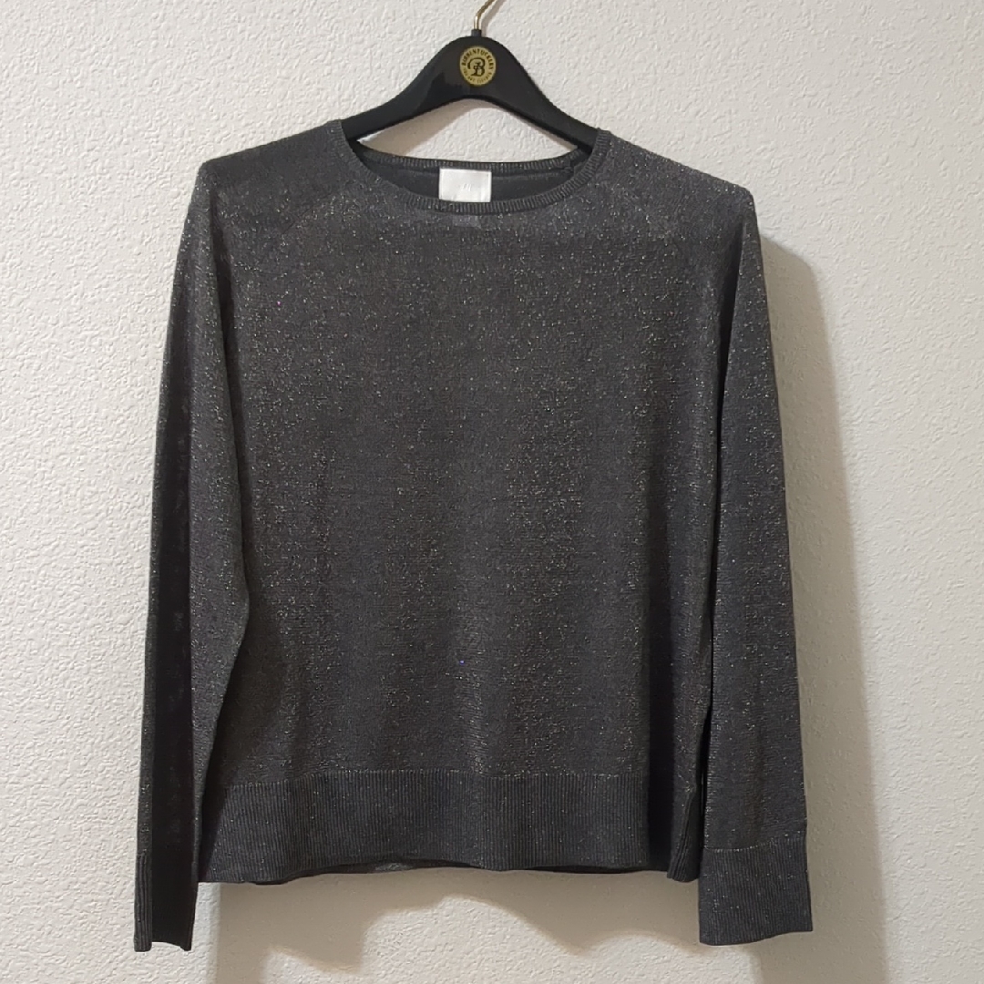 H&M Charcoal Semi-Sheer Knit Sweater Nwt